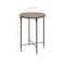 2ft. Black Iron & Brown Marble Traditional Accent Table